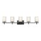 Z-Lite Grayson Vanity, 5-Light, 40 In.W x 5.75 In.L x 8.5 In.H, Matte Black/Clear + Etched Opal 1949-5V-MB - alternate 4